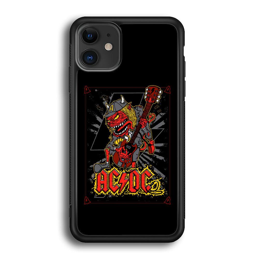 ACDC Ringing The Bell iPhone 12 Case-Rubber Black (2D Case)-Oxvistore