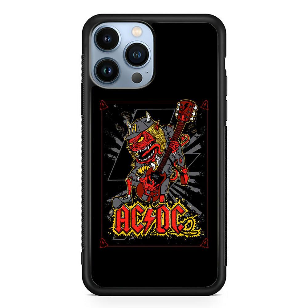 ACDC Ringing The Bell iPhone 14 Pro Max Case-Rubber Black (2D Case)-Oxvistore