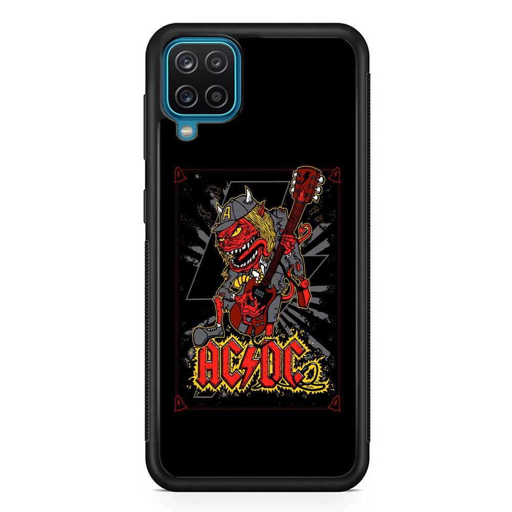 ACDC Ringing The Bell Samsung Galaxy A12 Case-Rubber Black (2D Case)-Oxvistore