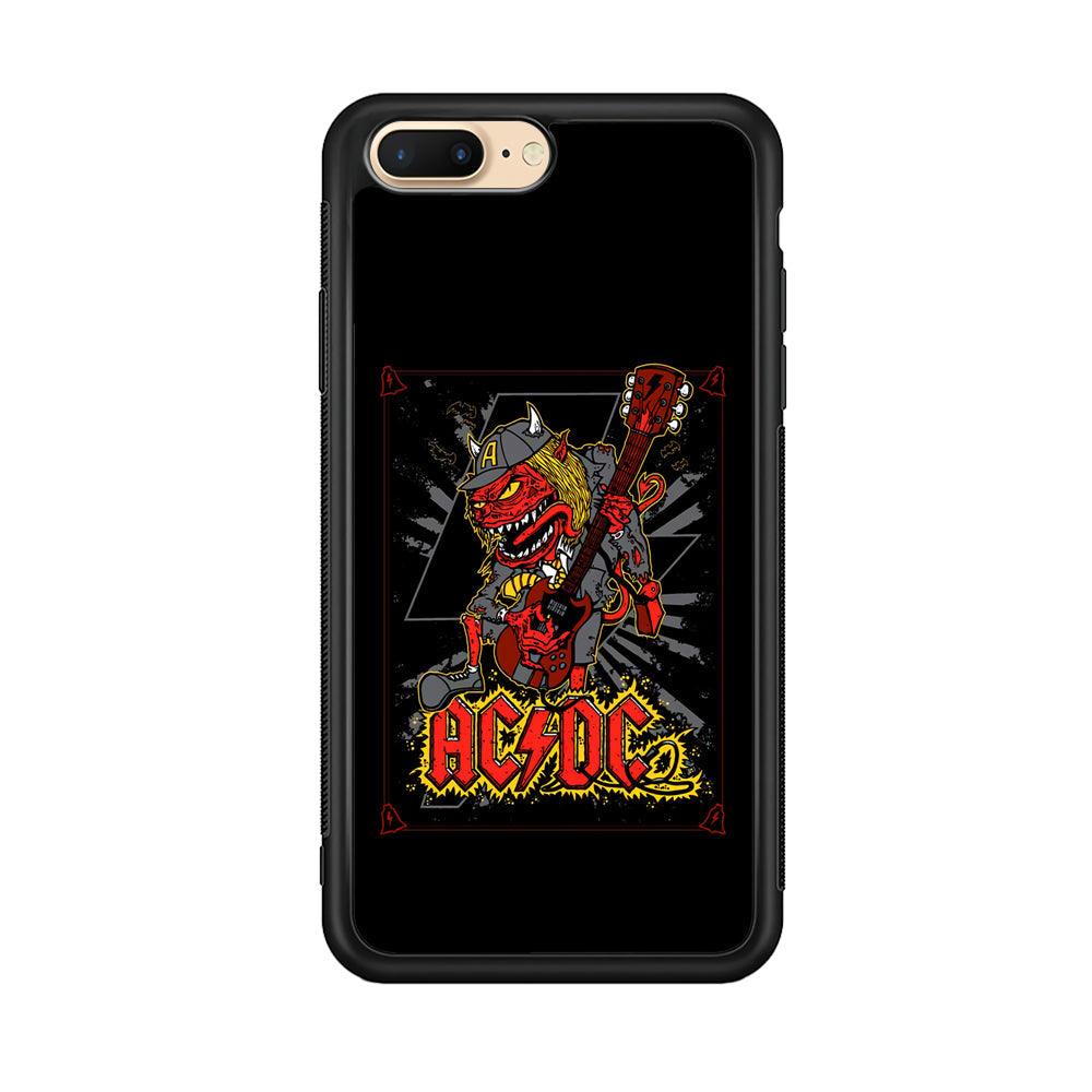 ACDC Ringing The Bell iPhone 8 Plus Case-Rubber Black (2D Case)-Oxvistore