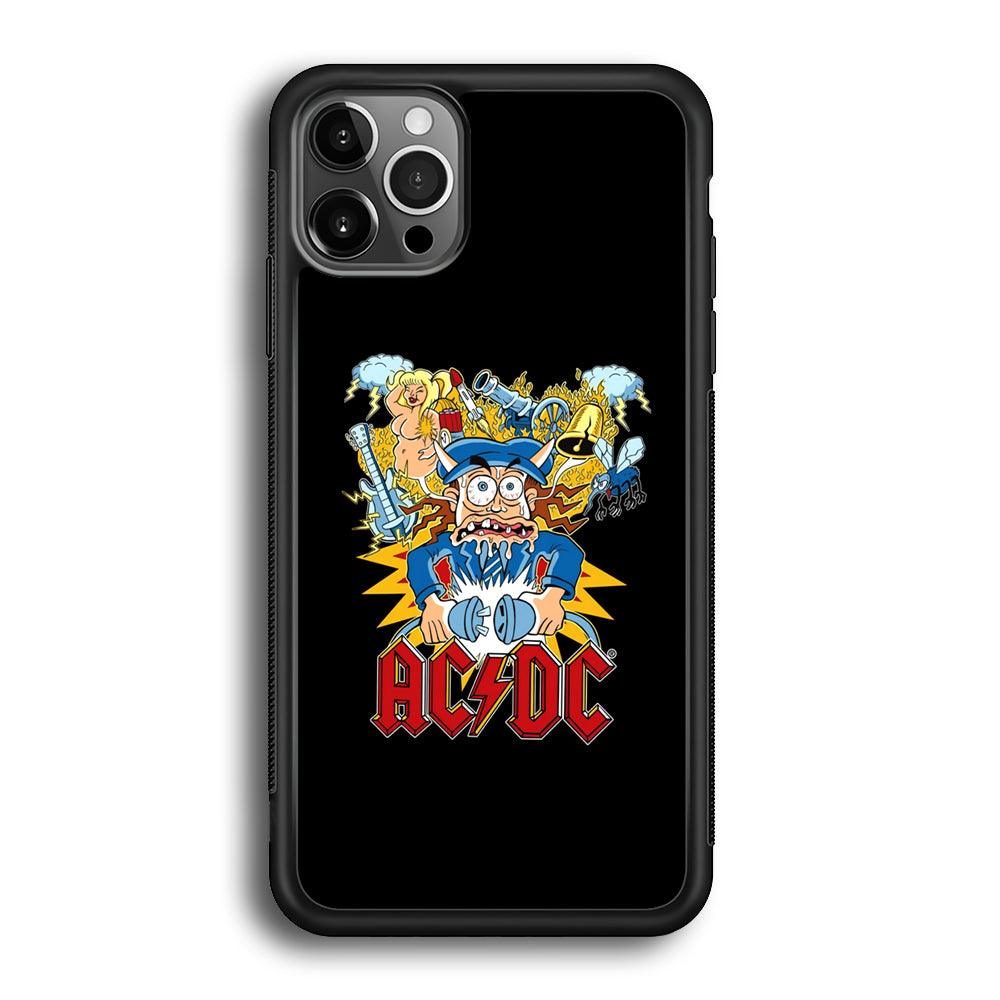 ACDC Show Time Poster iPhone 12 Pro Max Case-Rubber Black (2D Case)-Oxvistore