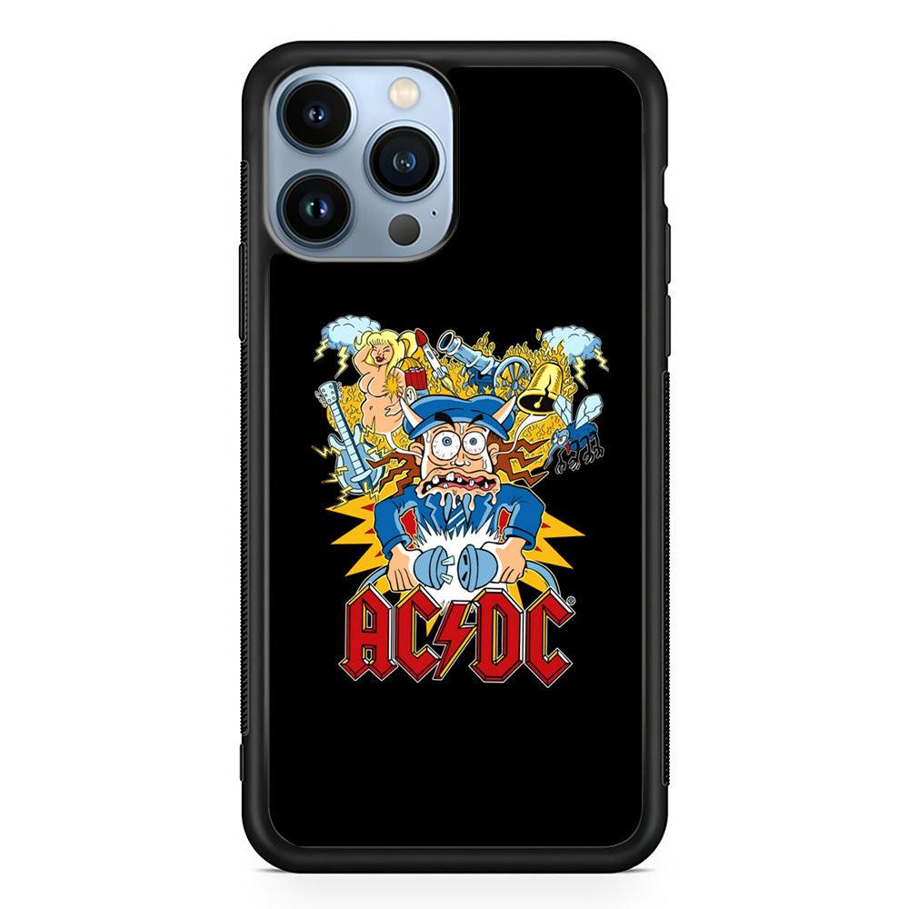ACDC Show Time Poster iPhone 14 Pro Max Case-Rubber Black (2D Case)-Oxvistore
