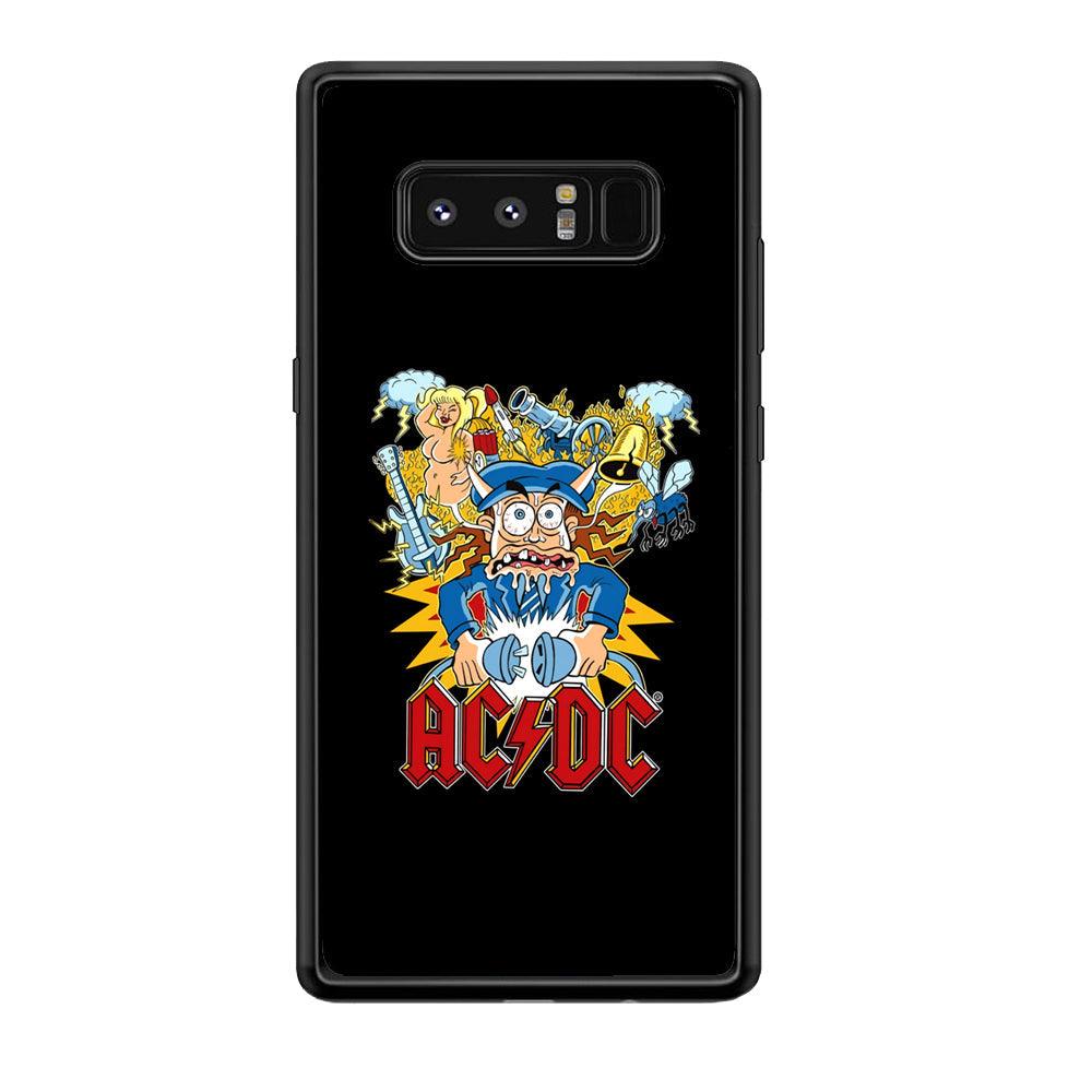 ACDC Show Time Poster Samsung Galaxy Note 8 Case-Rubber Black (2D Case)-Oxvistore
