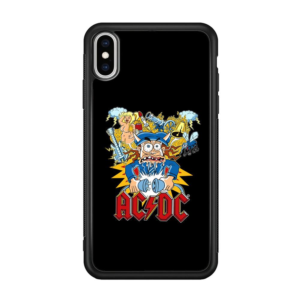 ACDC Show Time Poster iPhone X Case-Rubber Black (2D Case)-Oxvistore