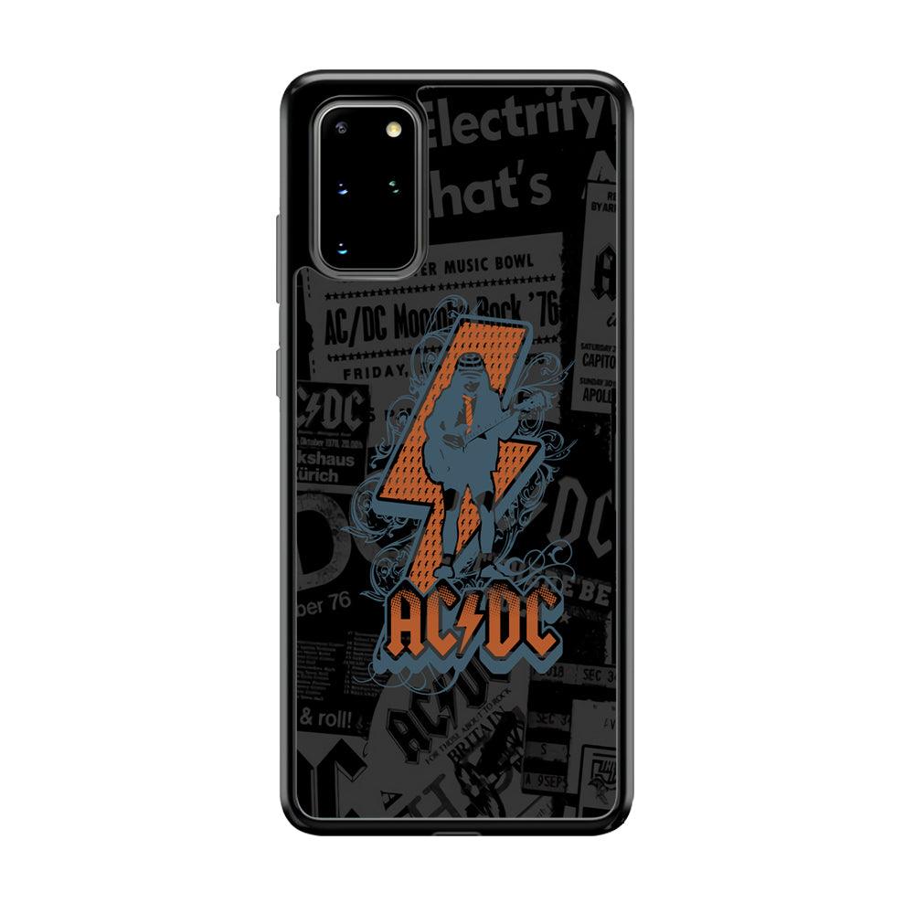 ACDC Silhouette of Angus Young Samsung Galaxy S20 Plus Case-Rubber Black (2D Case)-Oxvistore
