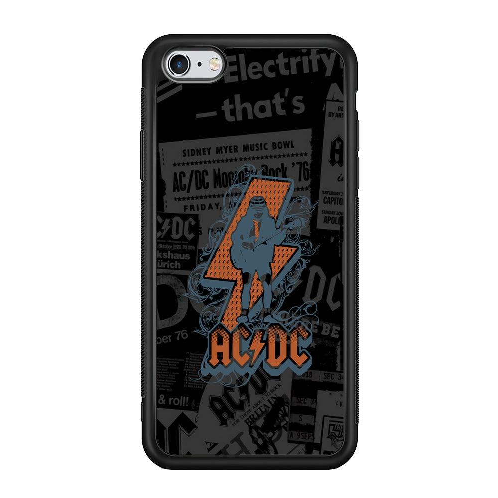 ACDC Silhouette of Angus Young iPhone 6 Plus | 6s Plus Case-Rubber Black (2D Case)-Oxvistore
