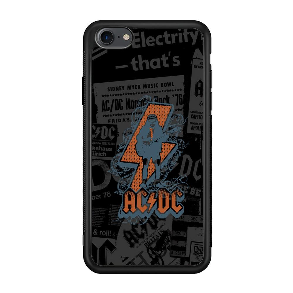 ACDC Silhouette of Angus Young iPhone 8 Case-Rubber Black (2D Case)-Oxvistore