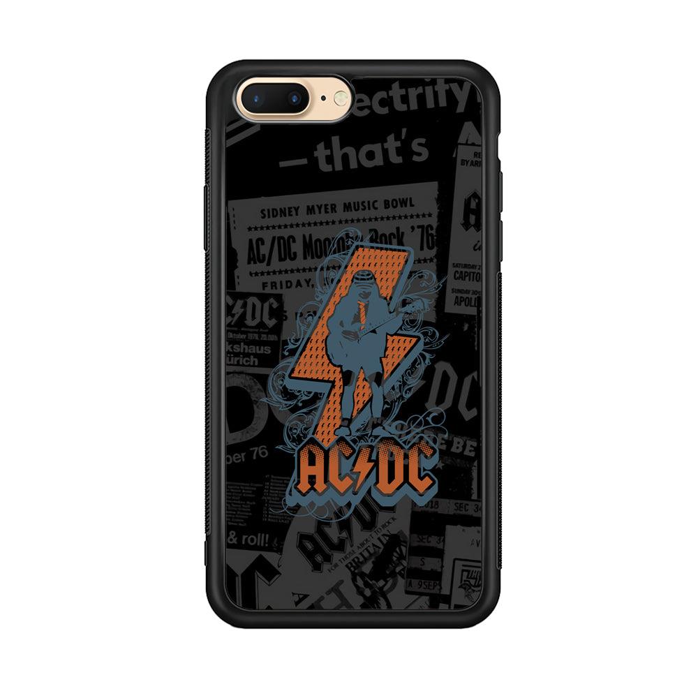 ACDC Silhouette of Angus Young iPhone 7 Plus Case-Rubber Black (2D Case)-Oxvistore