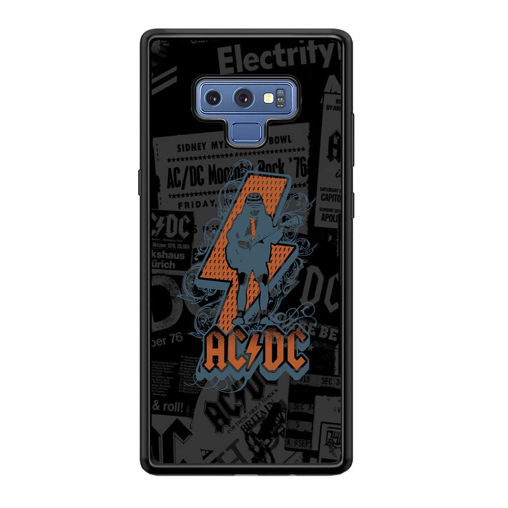 ACDC Silhouette of Angus Young Samsung Galaxy Note 9 Case-Rubber Black (2D Case)-Oxvistore
