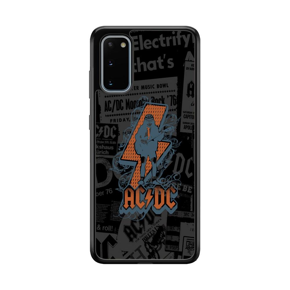 ACDC Silhouette of Angus Young Samsung Galaxy S20 Case-Rubber Black (2D Case)-Oxvistore
