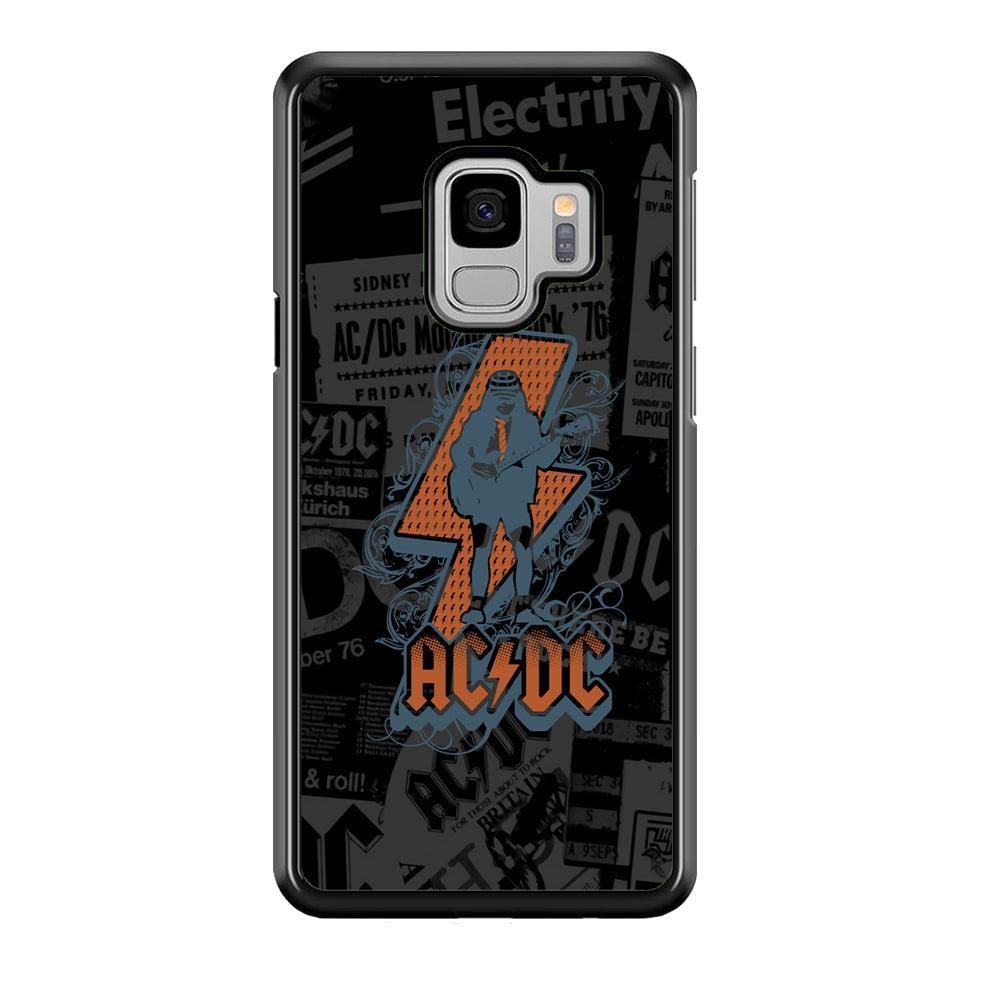 ACDC Silhouette of Angus Young Samsung Galaxy S9 Case-Rubber Black (2D Case)-Oxvistore