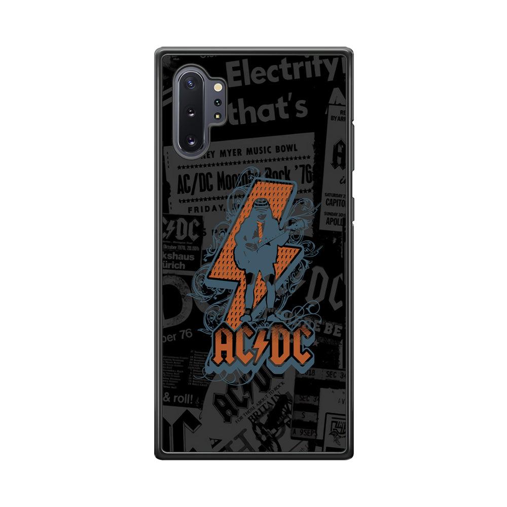 ACDC Silhouette of Angus Young Samsung Galaxy Note 10 Plus Case-Rubber Black (2D Case)-Oxvistore