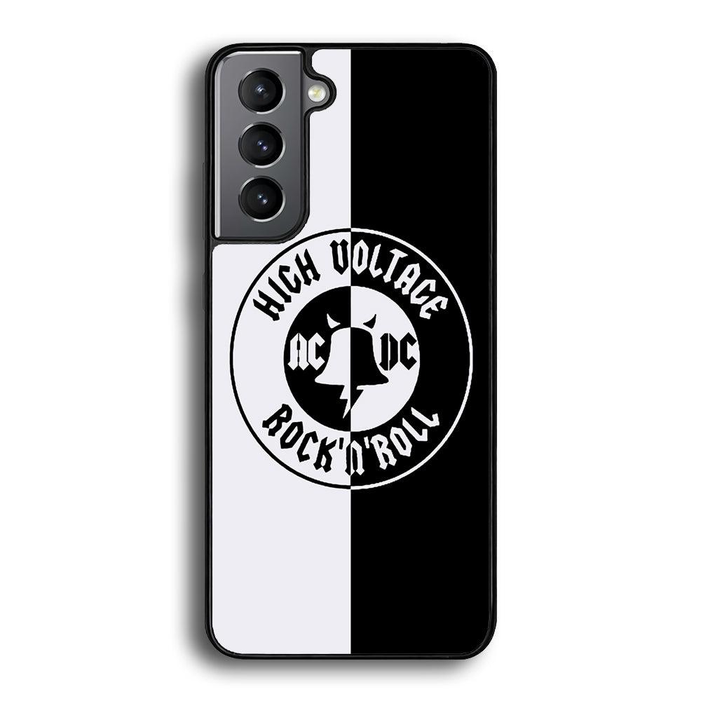 ACDC B&W High Voltage Samsung Galaxy S24 Plus Case-Rubber Black (2D Case)-Oxvistore