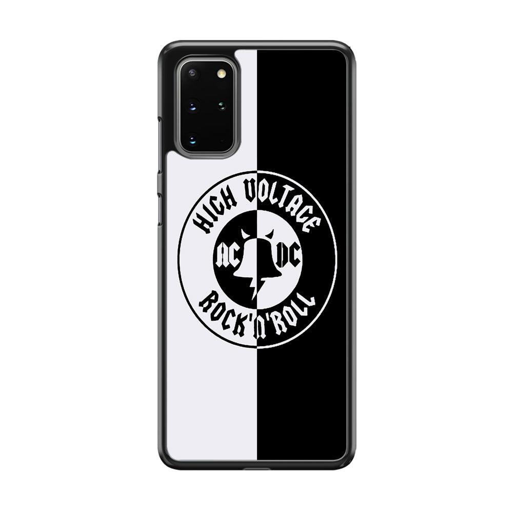 ACDC B&W High Voltage Samsung Galaxy S20 Plus Case-Rubber Black (2D Case)-Oxvistore