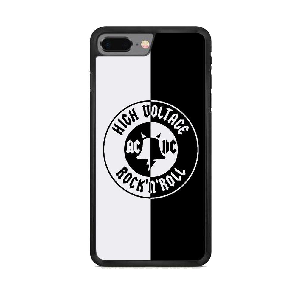 ACDC B&W High Voltage iPhone 7 Plus Case-Rubber Black (2D Case)-Oxvistore