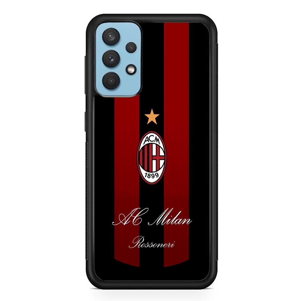 AC Milan Byname Rossoneri Samsung Galaxy A32 Case-Rubber Black (2D Case)-Oxvistore