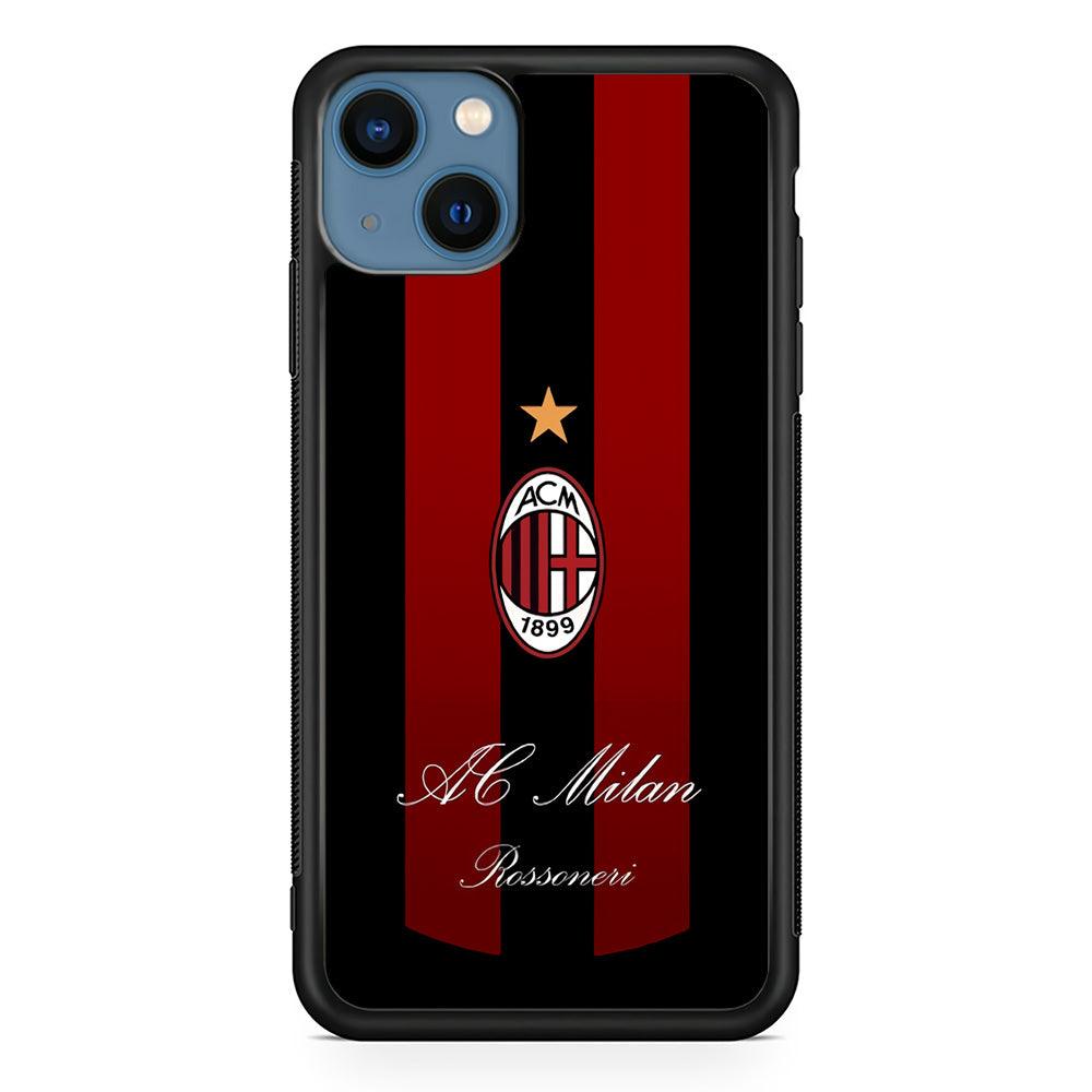 AC Milan Byname Rossoneri iPhone 14 Plus Case-Rubber Black (2D Case)-Oxvistore