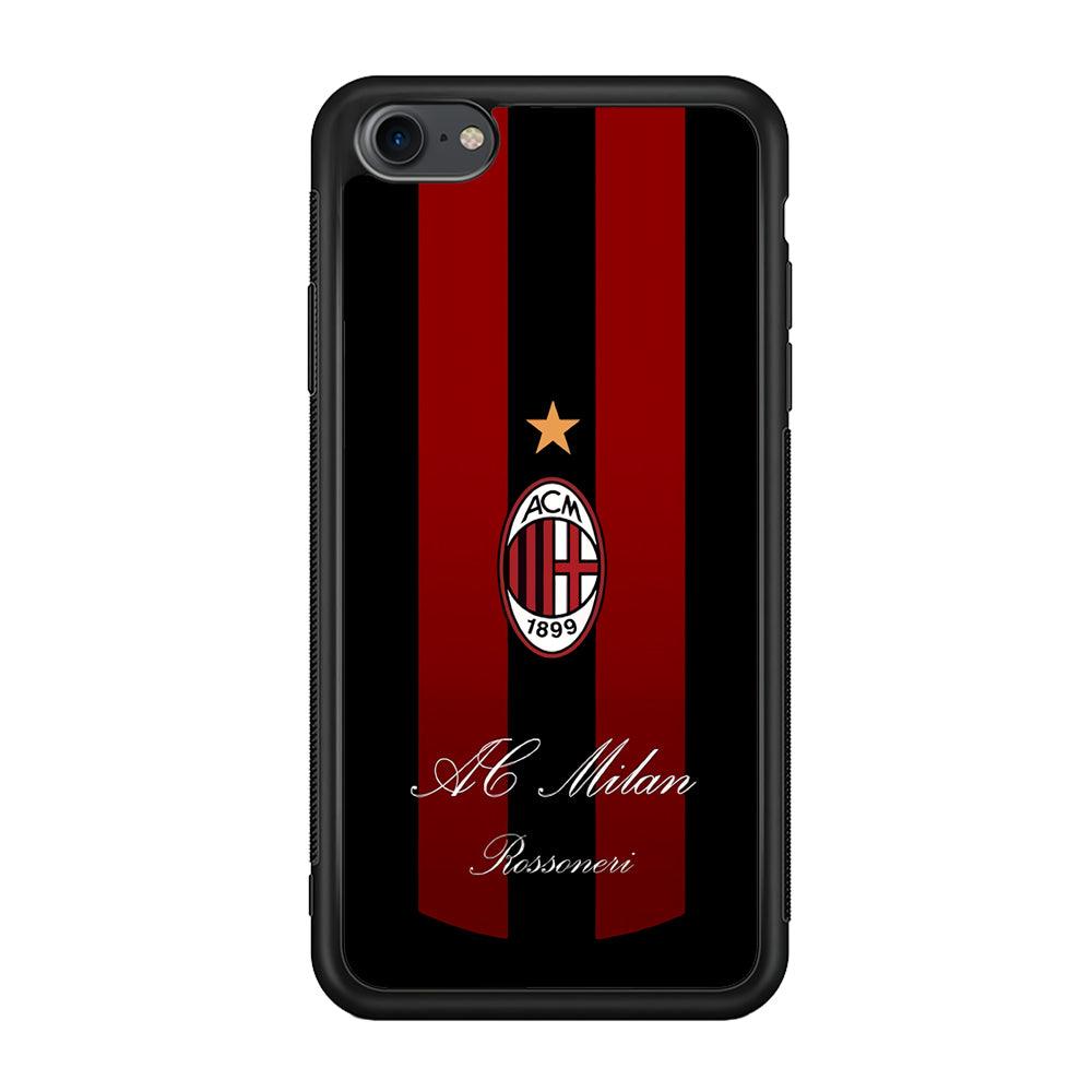 AC Milan Byname Rossoneri iPhone 8 Case-Rubber Black (2D Case)-Oxvistore