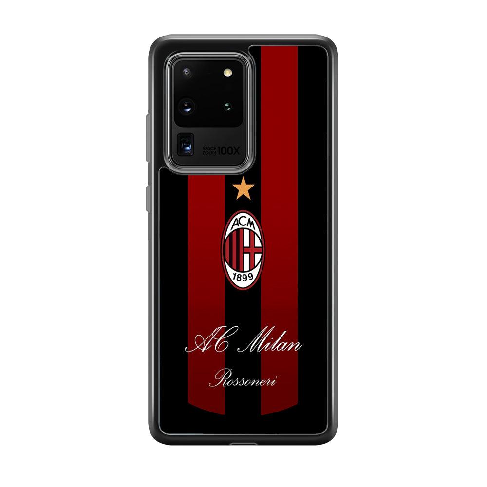 AC Milan Byname Rossoneri Samsung Galaxy S20 Ultra Case-Rubber Black (2D Case)-Oxvistore