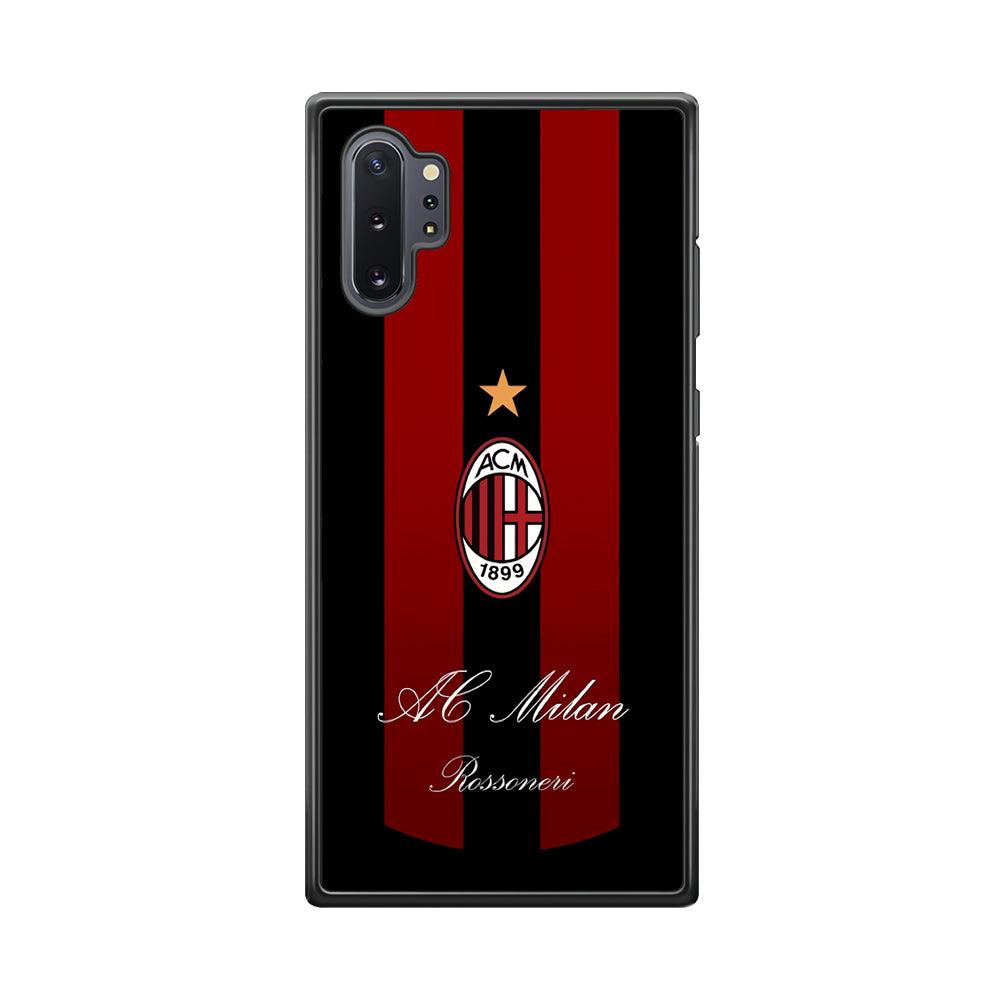 AC Milan Byname Rossoneri Samsung Galaxy Note 10 Plus Case-Rubber Black (2D Case)-Oxvistore
