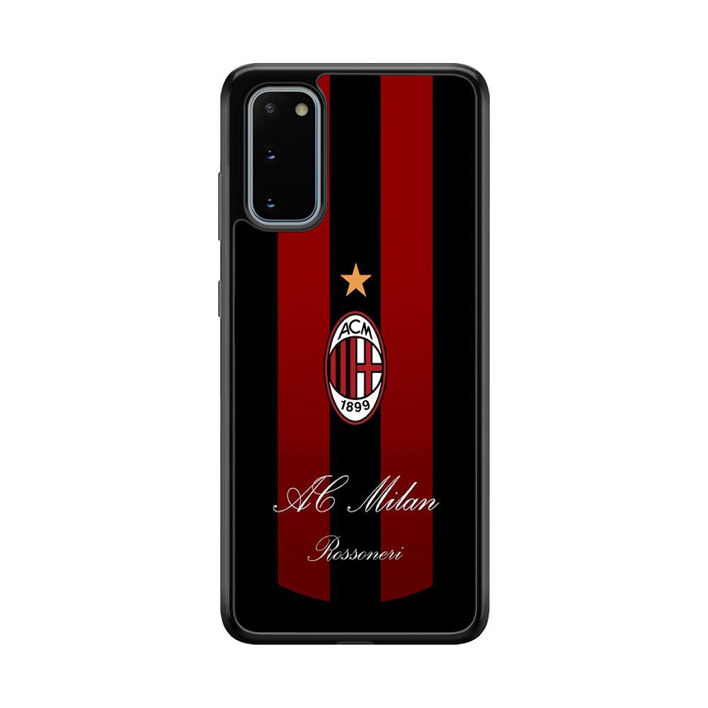 AC Milan Byname Rossoneri Samsung Galaxy S20 Case-Rubber Black (2D Case)-Oxvistore