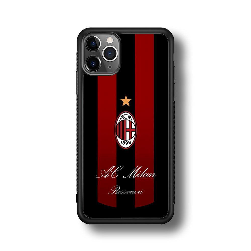 AC Milan Byname Rossoneri iPhone 11 Pro Case-Rubber Black (2D Case)-Oxvistore