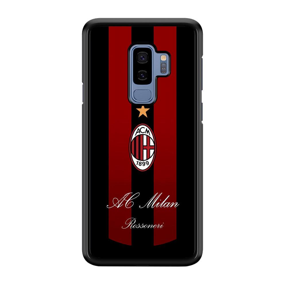 AC Milan Byname Rossoneri Samsung Galaxy S9 Plus Case-Rubber Black (2D Case)-Oxvistore