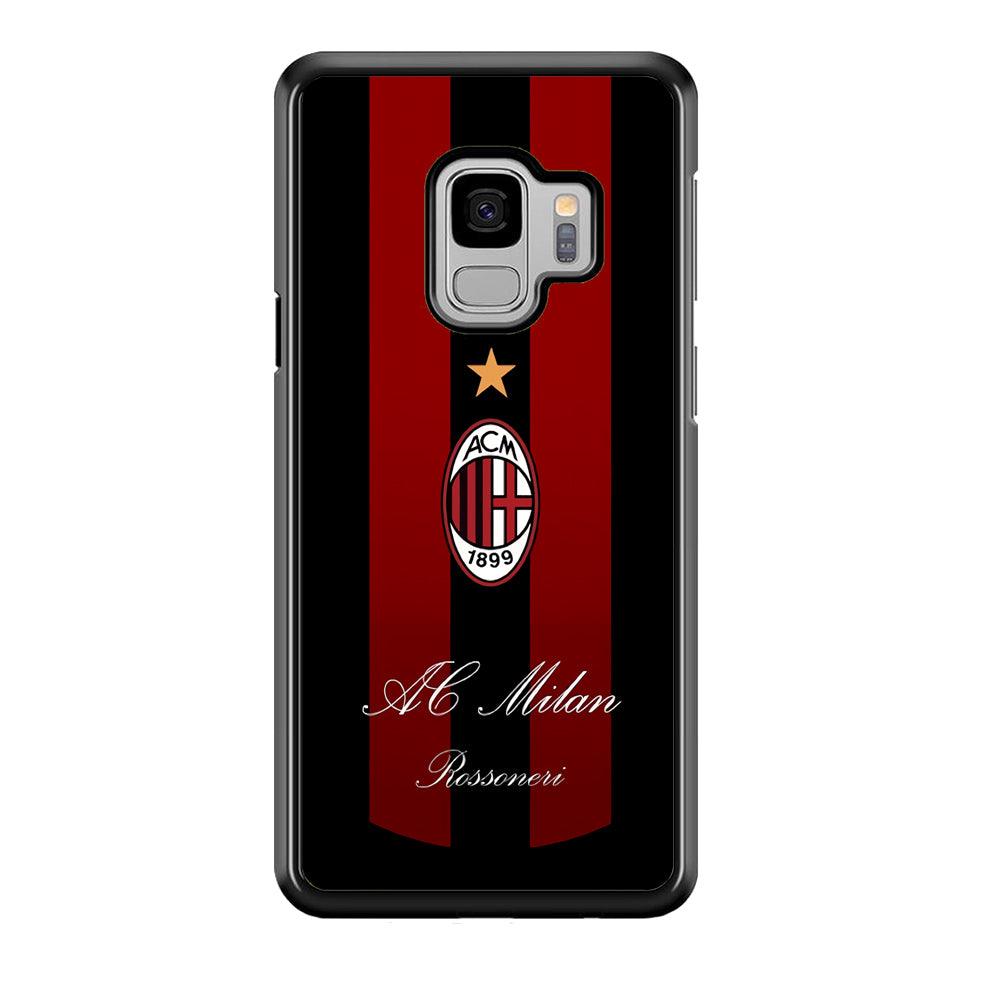 AC Milan Byname Rossoneri Samsung Galaxy S9 Case-Rubber Black (2D Case)-Oxvistore