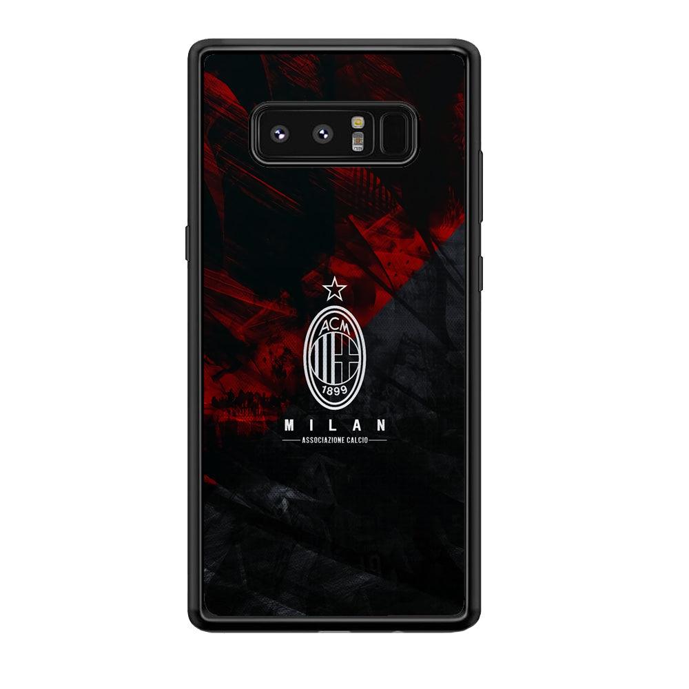 AC Milan Shadow Over The Silhouette Samsung Galaxy Note 8 Case-Rubber Black (2D Case)-Oxvistore