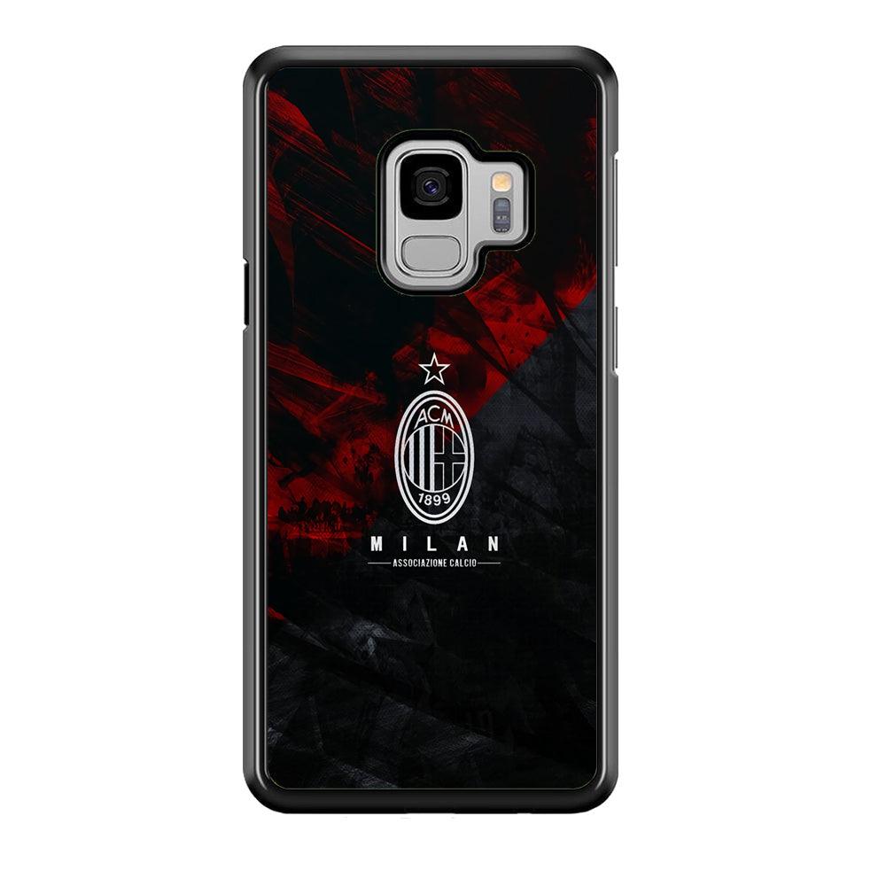 AC Milan Shadow Over The Silhouette Samsung Galaxy S9 Case-Rubber Black (2D Case)-Oxvistore