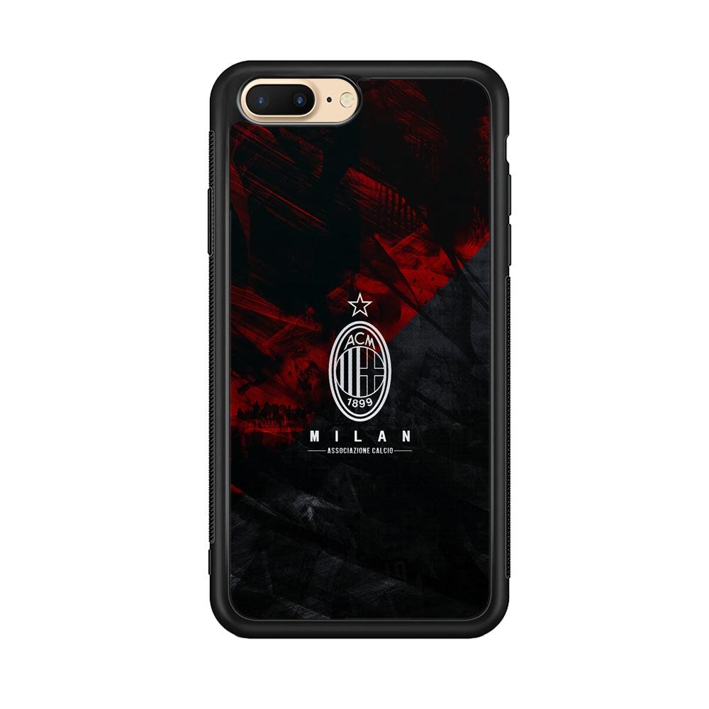AC Milan Shadow Over The Silhouette iPhone 7 Plus Case-Rubber Black (2D Case)-Oxvistore