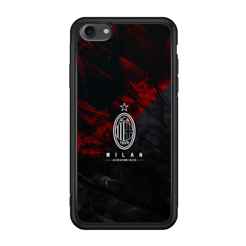 AC Milan Shadow Over The Silhouette iPhone 8 Case-Rubber Black (2D Case)-Oxvistore