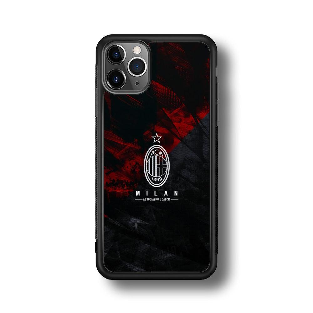 AC Milan Shadow Over The Silhouette iPhone 11 Pro Case-Rubber Black (2D Case)-Oxvistore