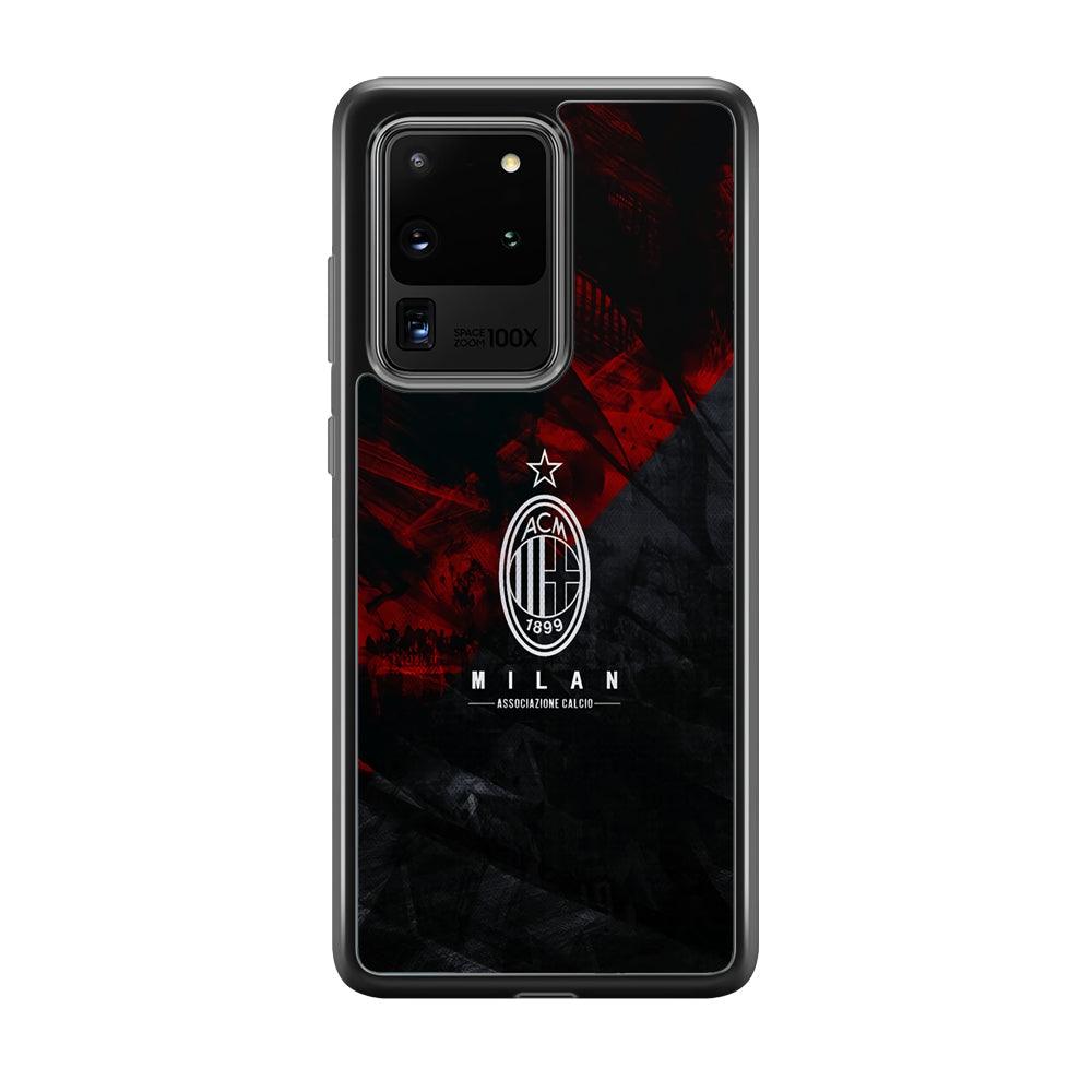 AC Milan Shadow Over The Silhouette Samsung Galaxy S20 Ultra Case-Rubber Black (2D Case)-Oxvistore