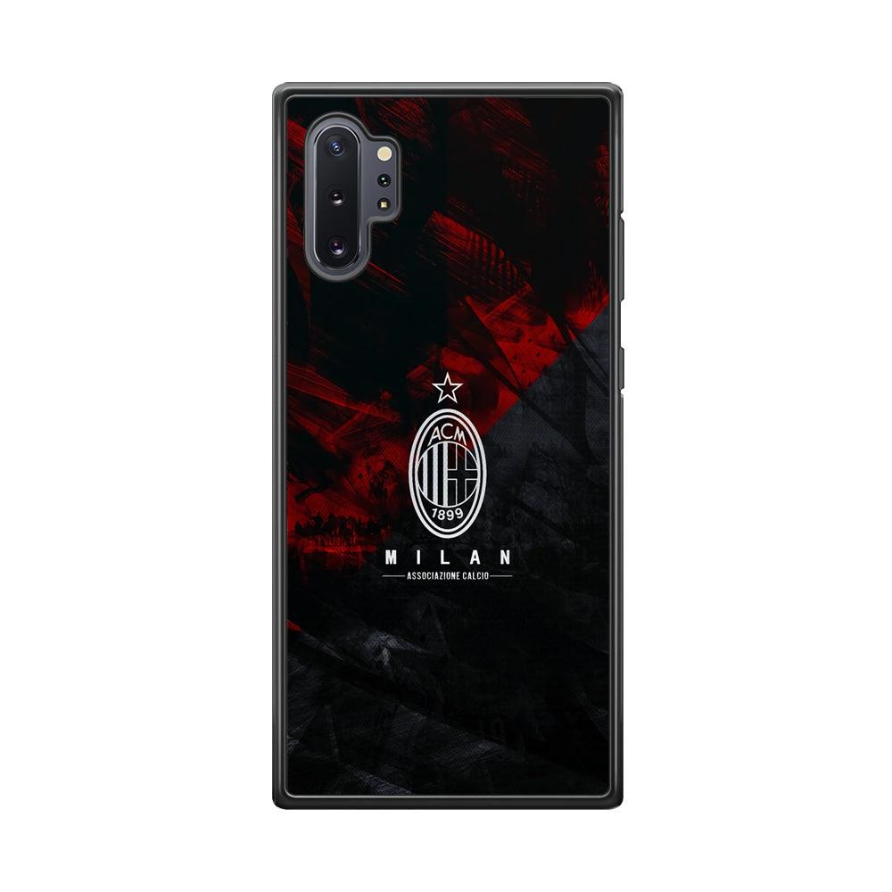 AC Milan Shadow Over The Silhouette Samsung Galaxy Note 10 Plus Case-Rubber Black (2D Case)-Oxvistore