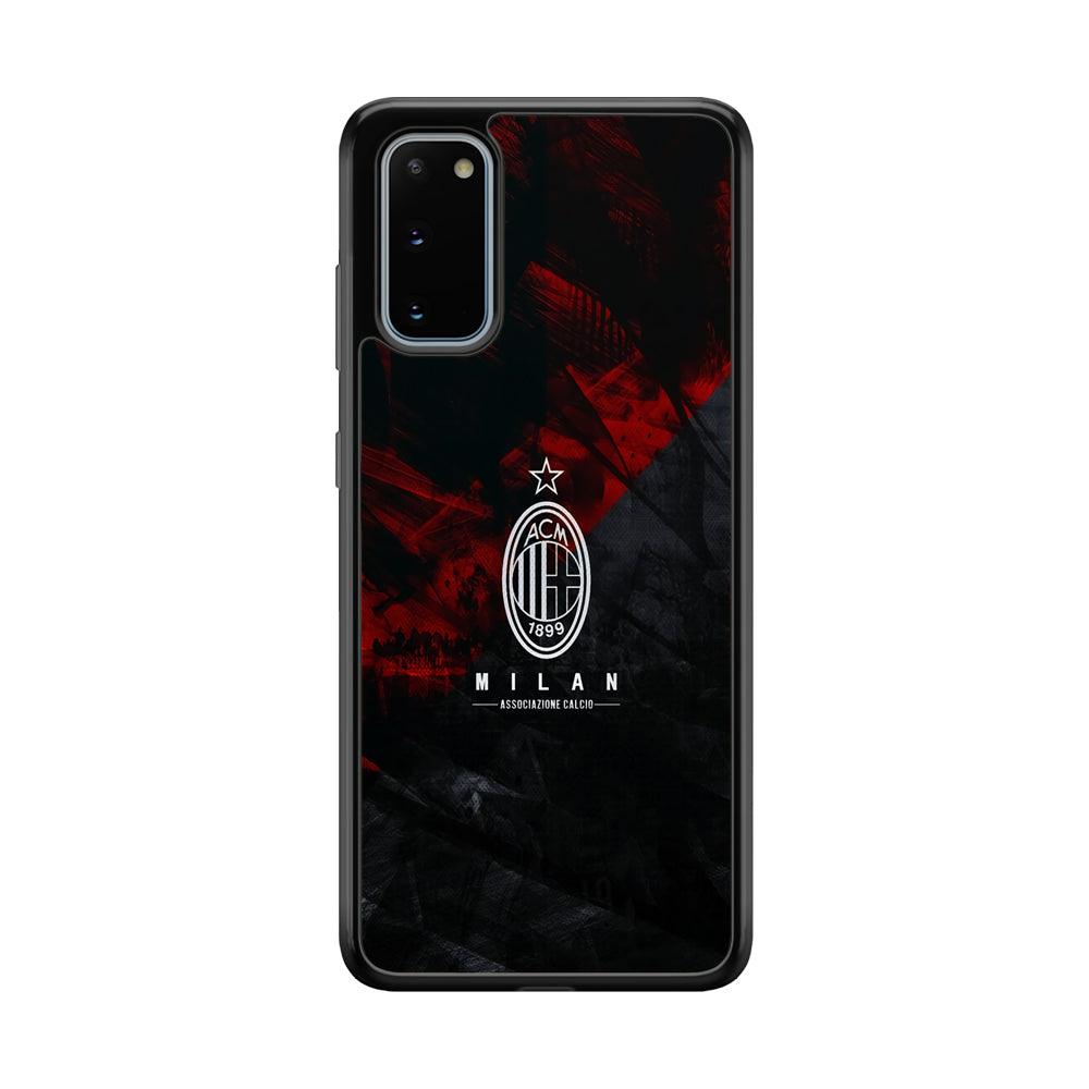 AC Milan Shadow Over The Silhouette Samsung Galaxy S20 Case-Rubber Black (2D Case)-Oxvistore