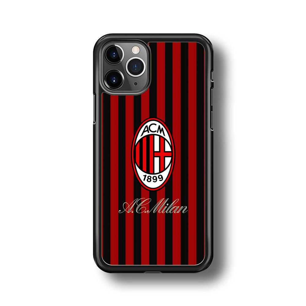 AC Milan Heritage Black and Red iPhone 11 Pro Case-Rubber White (2D Case)-Oxvistore
