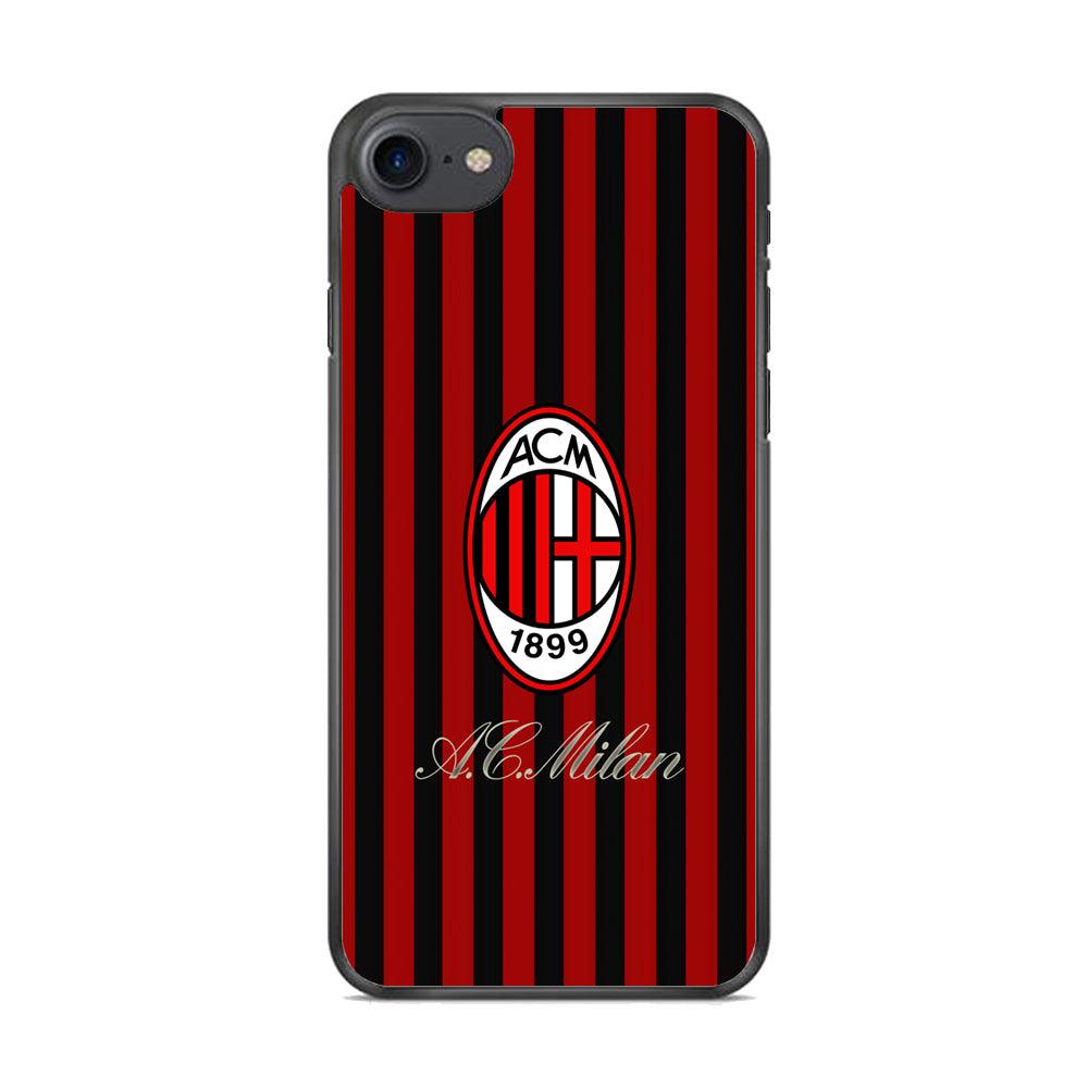 AC Milan Heritage Black and Red iPhone 8 Case-Rubber Black (2D Case)-Oxvistore