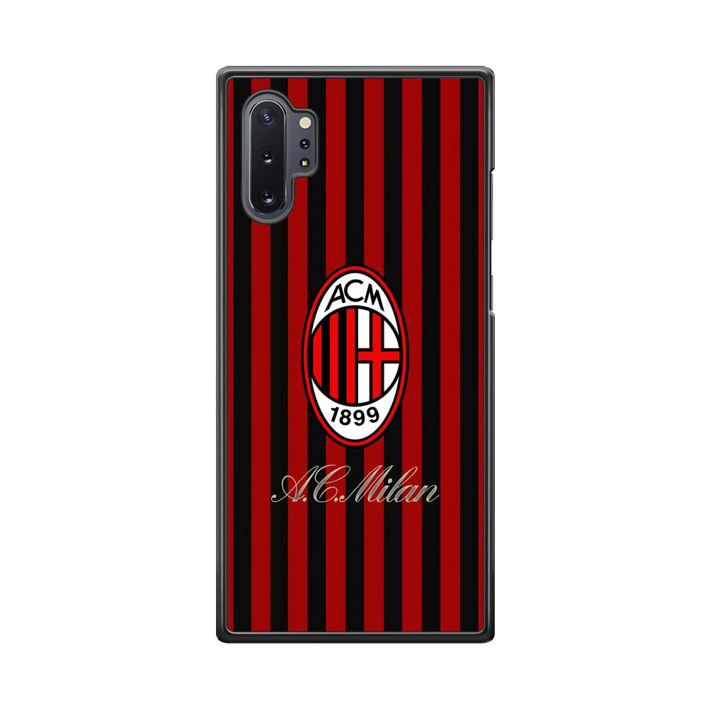 AC Milan Heritage Black and Red Samsung Galaxy Note 10 Plus Case-Rubber Black (2D Case)-Oxvistore