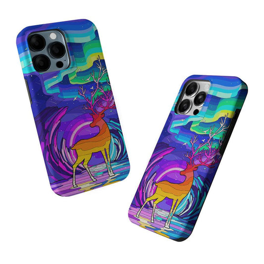 A Deer Colorful Silhouette 2 in 1 Tough Phone Case-Oxvistore