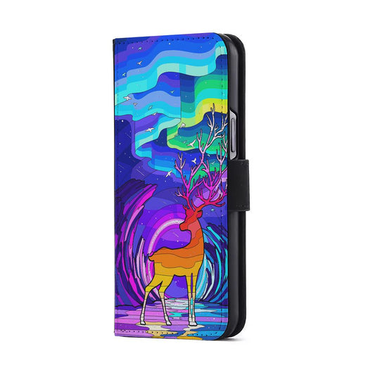 A Deer Colorful Silhouette Flip Wallet Phone Case-Oxvistore