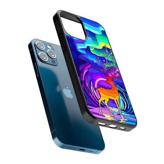 A Deer Colorful Silhouette 2D Rubber Phone Case-Oxvistore