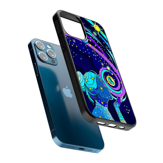 A Woman Blowing Kisses to Planets 2D Rubber Phone Case-Oxvistore