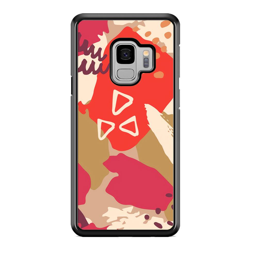 Abstract Brush Three Triangles Samsung Galaxy S9 Case-Rubber Black (2D Case)-Oxvistore