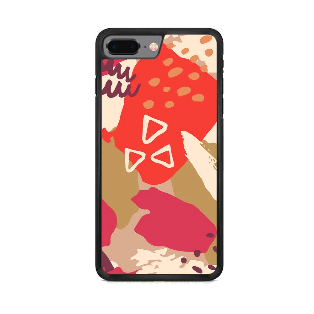 Abstract Brush Three Triangles iPhone 7 Plus Case-Rubber White (2D Case)-Oxvistore