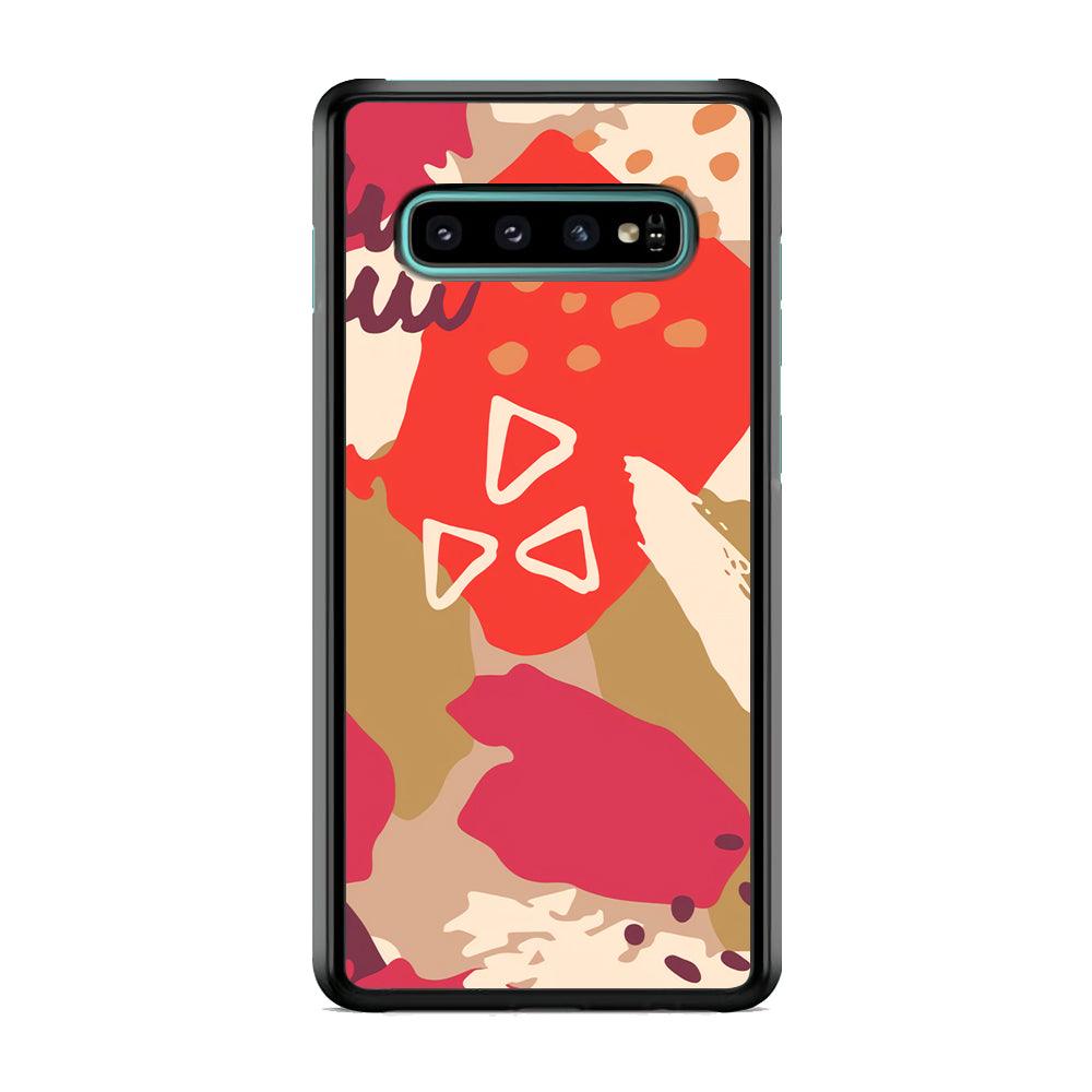 Abstract Brush Three Triangles Samsung Galaxy S10 Plus Case-Rubber Black (2D Case)-Oxvistore