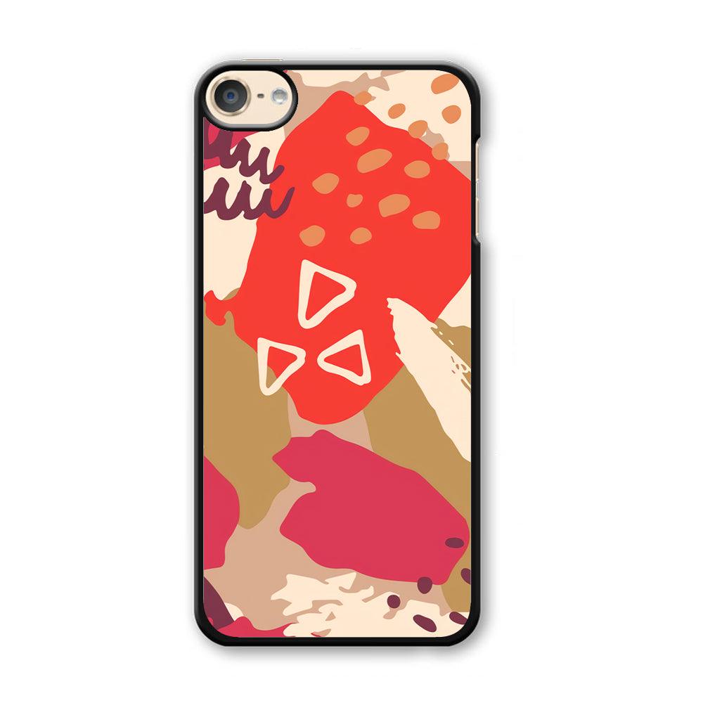Abstract Brush Three Triangles iPod Touch 6 Case-Plastic White (2D Case)-Oxvistore