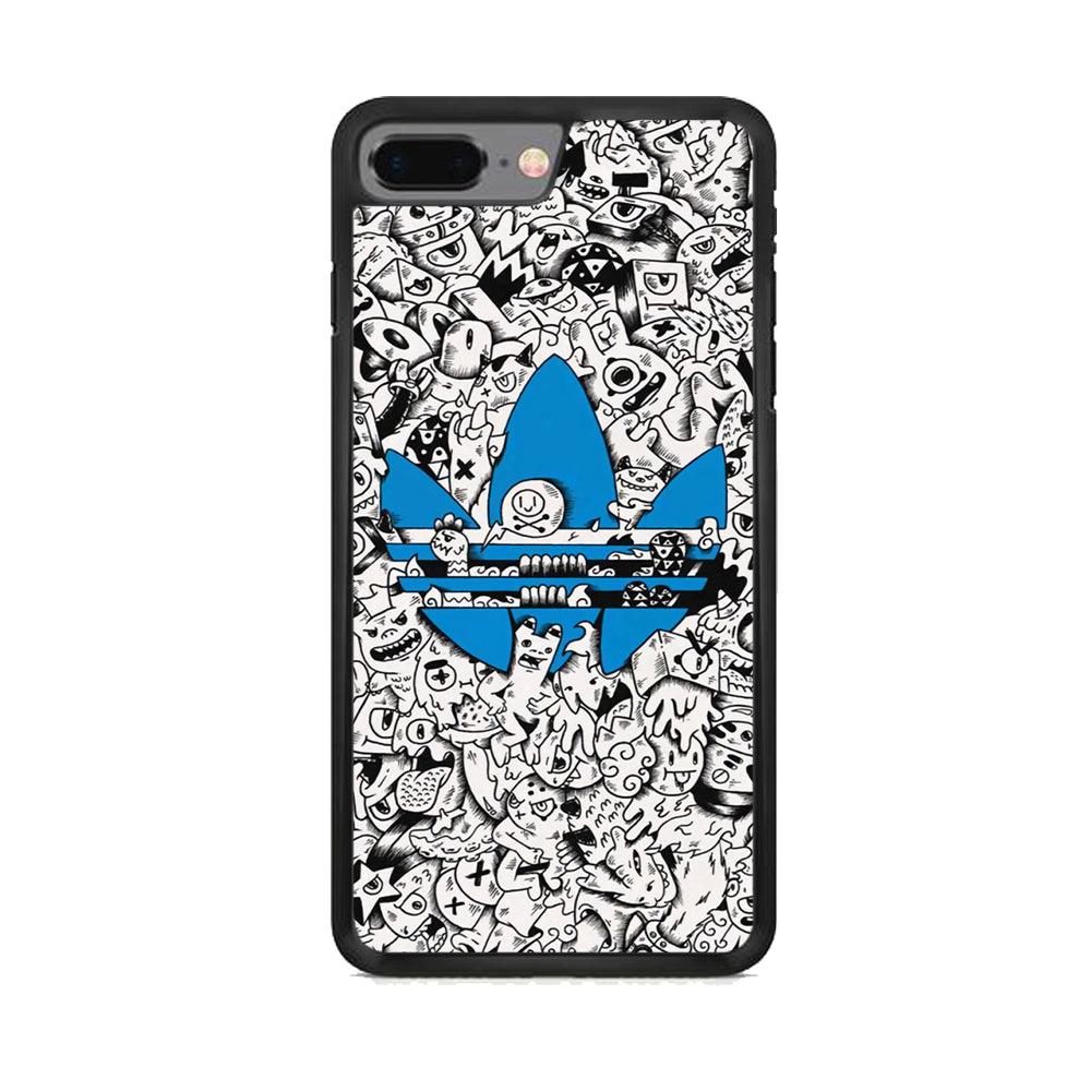 Adidas B&W Doodle iPhone 7 Plus Case-Rubber Black (2D Case)-Oxvistore
