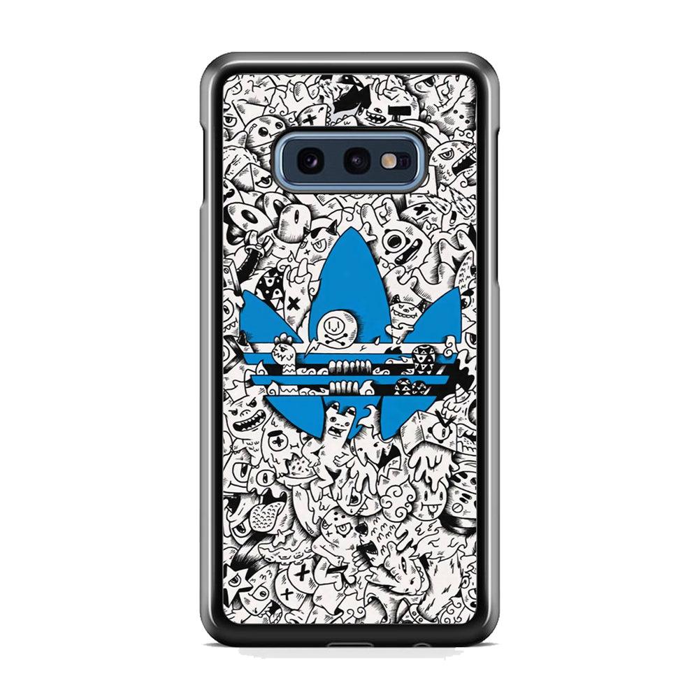 Adidas B&W Doodle Samsung Galaxy S10E Case-Rubber Black (2D Case)-Oxvistore