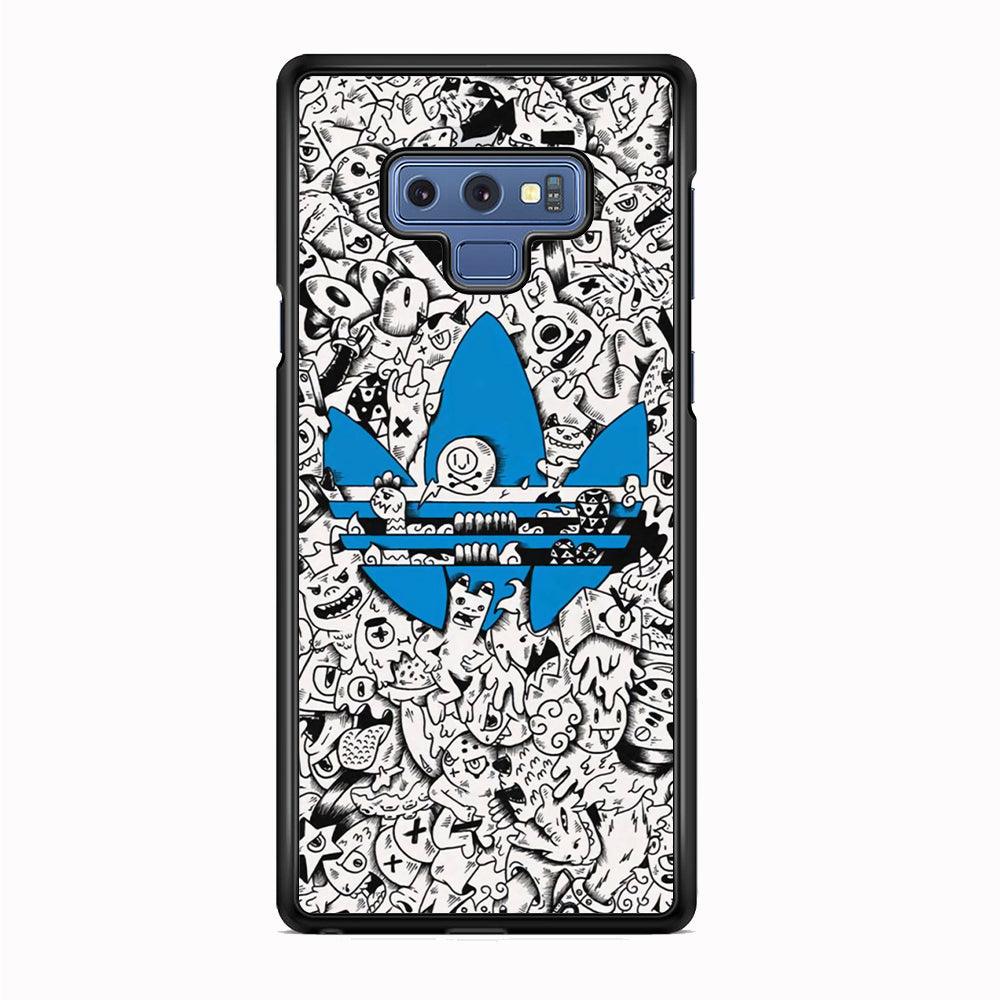 Adidas B&W Doodle Samsung Galaxy Note 9 Case-Rubber Black (2D Case)-Oxvistore